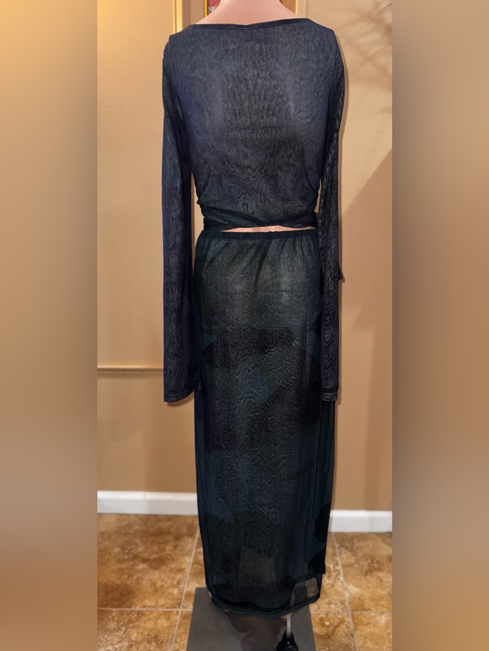 Free People Valentine Reversible Mesh Maxi Skirt Set L - Picture 4 of 5